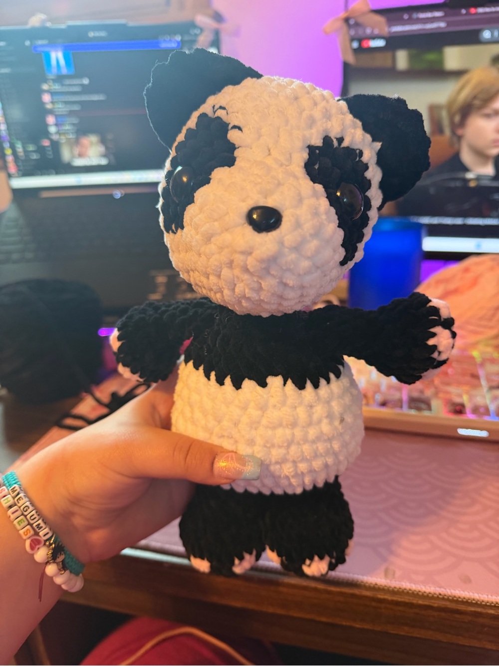Plush Crochet Panda - Black & White